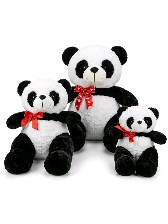Premium Bow-Tie Panda Plush Toy โ Classic Stuffed Animal Family (30cm, 40cm, 50cm)