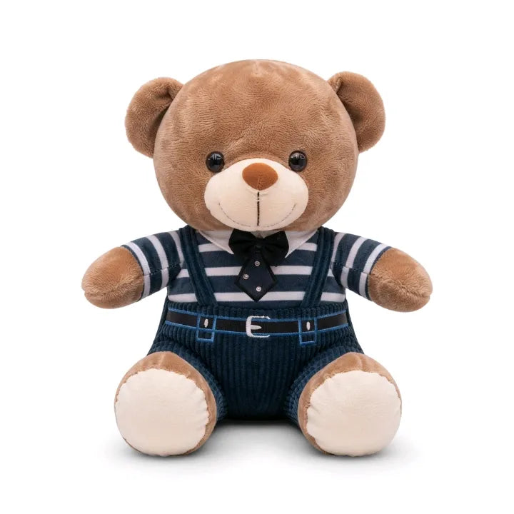 Gentleman Teddy Bear with Tie & Dungarees Plush β 30 cm, 40 cm & 50 cm