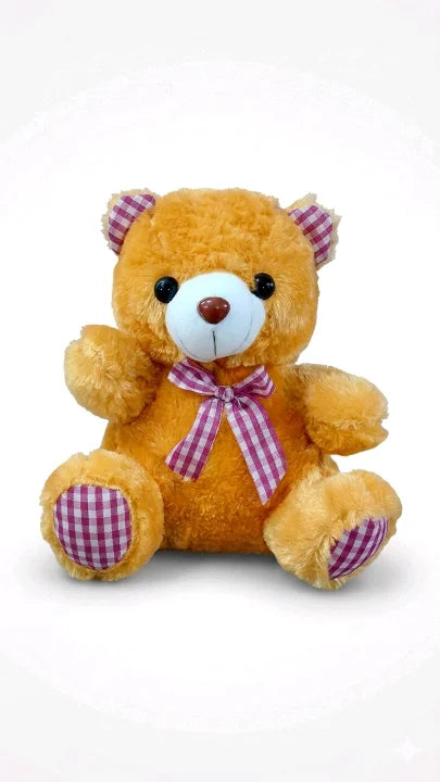 Classic Gingham Bow Teddy Bear – Premium Soft Plush (40cm)