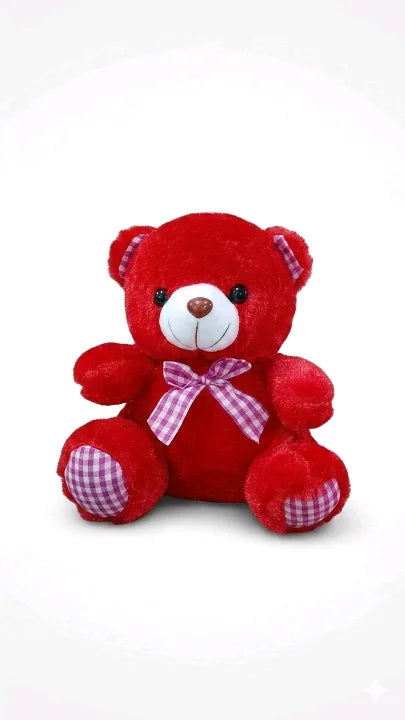 Classic Gingham Bow Teddy Bear – Premium Soft Plush (40cm)