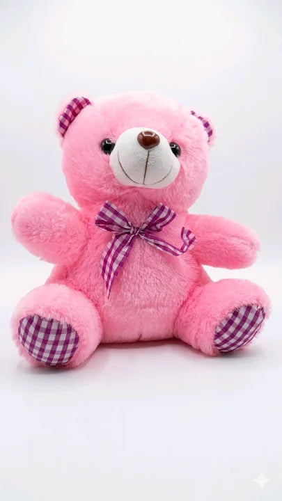Classic Gingham Bow Teddy Bear – Premium Soft Plush (40cm)