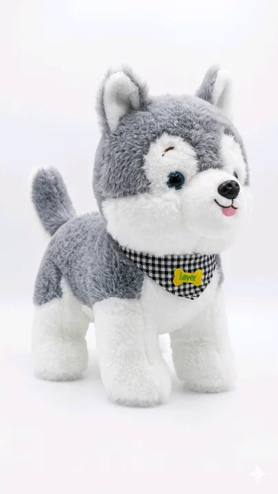 Playful Husky Puppy Plush – Soft & Fluffy Stuffed Dog (35cm)