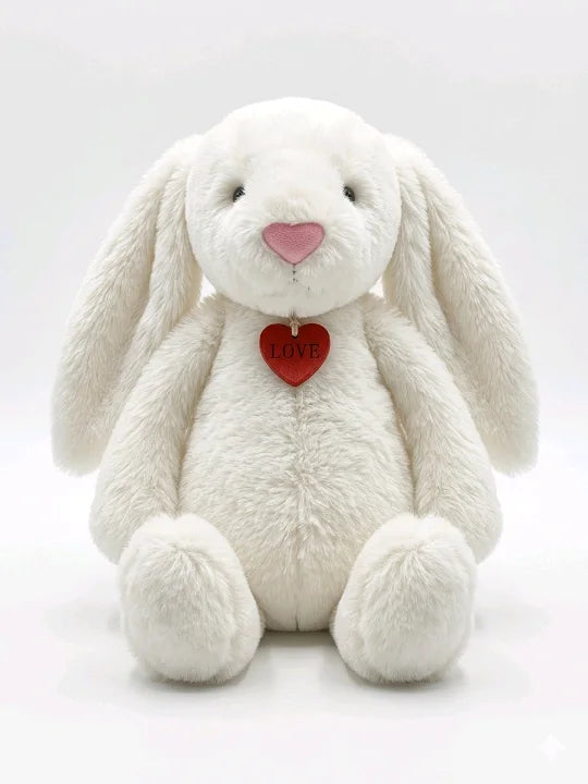 Premium Long-Eared Bunny Plush – Soft Rabbit Toy with Love Tag (40cm)