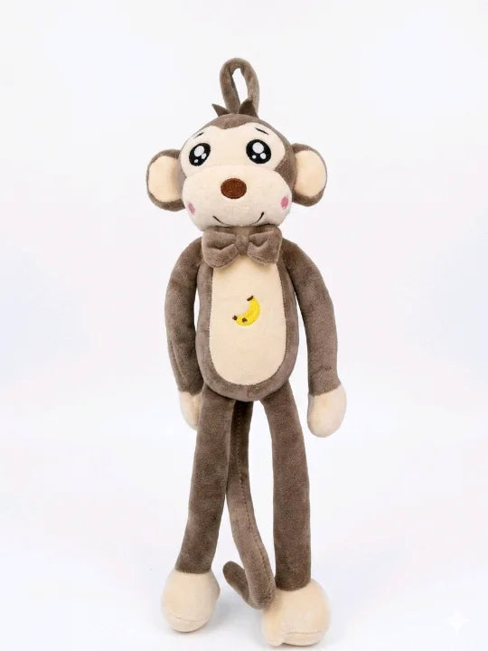 Playful Long-Legged Monkey Plush – Cute Hanging Soft Toy with Bow Tie (45cm & 60cm)