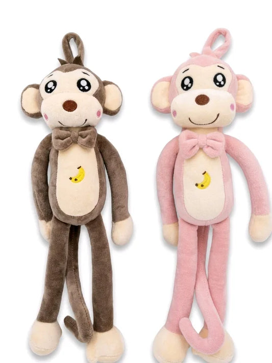 Playful Long-Legged Monkey Plush – Cute Hanging Soft Toy with Bow Tie (45cm & 60cm)