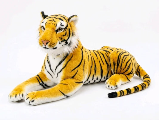 Realistic Royal Bengal Tiger Plush – Premium 50cm Lifelike Lying Wild Animal Doll
