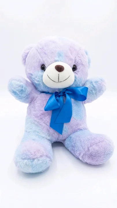 Pastel Patchwork Teddy Bear – Premium 30cm Dual-Tone Plush Toy (2 Colors)