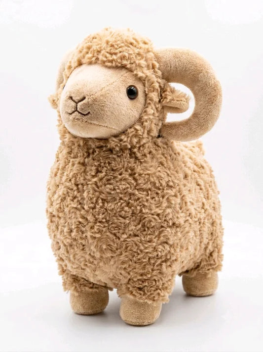 Premium Curly Wool Ram – 30cm Standing Sheep Plush Toy (2 Colors)