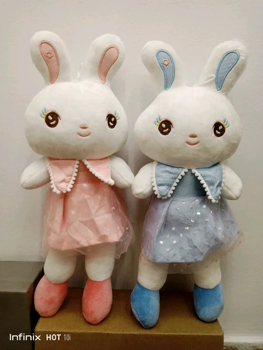 Princess Bunny in Sparkly Mesh Dress – Premium 50cm Large Rabbit Plush Doll (2 Colors)
