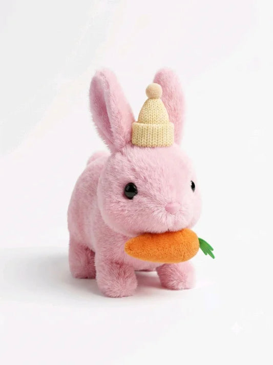 Magic Carrot Bunny with Beanie – Interactive Battery-Operated Walking Toy (3 Colors)