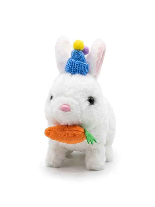 Magic Carrot Bunny with Beanie – Interactive Battery-Operated Walking Toy (3 Colors)