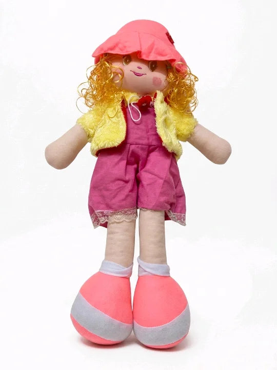 Winter Belle Princess – Premium 23-Inch Soft Rag Doll with Furry Jacket (5 Colors)