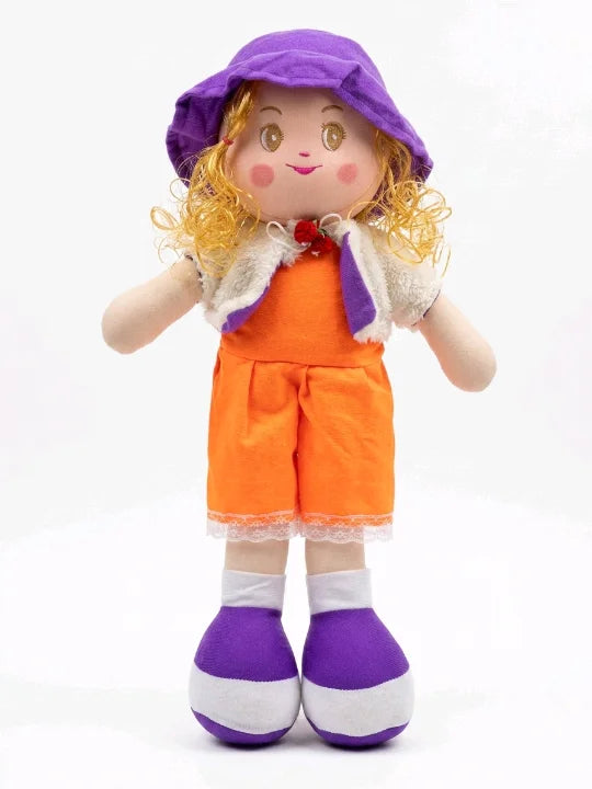 Winter Belle Princess – Premium 23-Inch Soft Rag Doll with Furry Jacket (5 Colors)