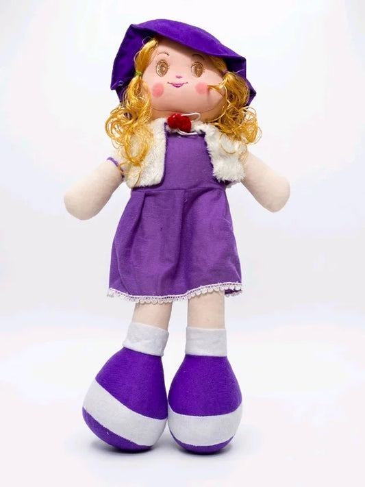 Winter Belle Princess – Premium 23-Inch Soft Rag Doll with Furry Jacket (5 Colors)