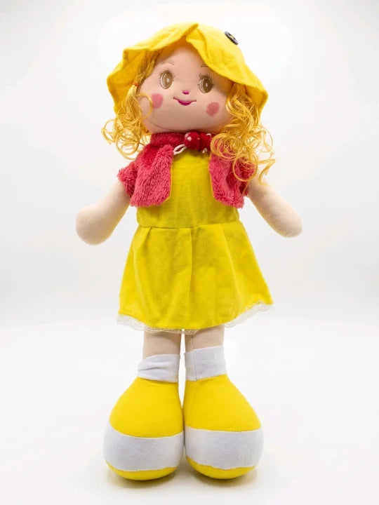 Winter Belle Princess – Premium 23-Inch Soft Rag Doll with Furry Jacket (5 Colors)