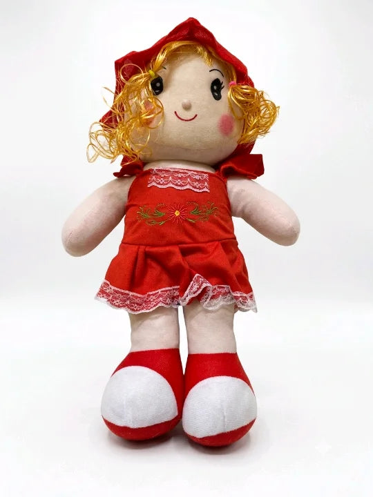 Sweet Meadow Princess – Premium 17-Inch Embroidered Rag Doll (3 Colors)