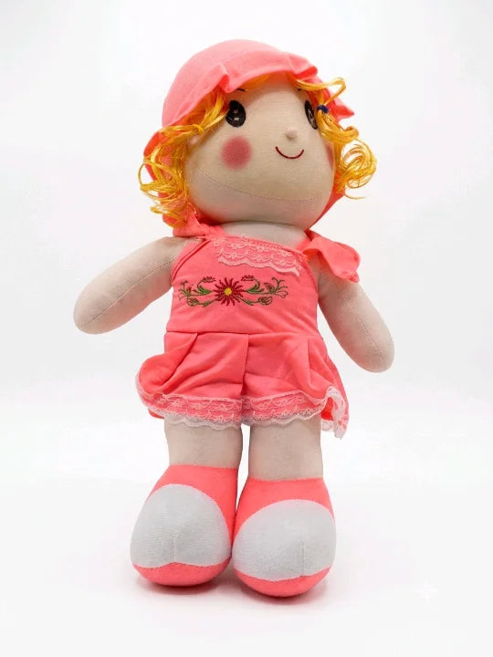 Sweet Meadow Princess – Premium 17-Inch Embroidered Rag Doll (3 Colors)