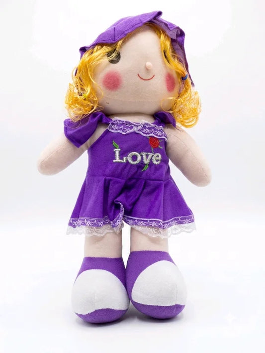 Sweet Meadow Princess – Premium 17-Inch Embroidered Rag Doll (3 Colors)