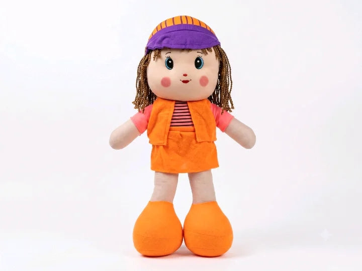 Trendy Cap Girl – 24-Inch (2 Feet) Plush Rag Doll Collection (4 Colors)