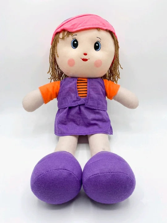 Trendy Cap Girl – 24-Inch (2 Feet) Plush Rag Doll Collection (4 Colors)