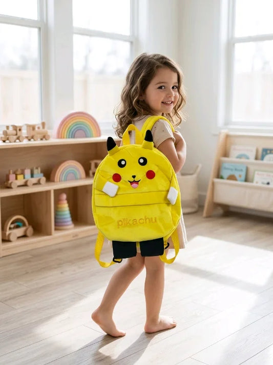 Pika-Buddy Plush Backpack – Premium 2-in-1 Character School & Travel Bag