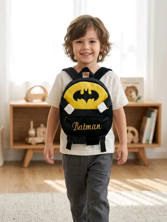 Dark Knight Plush Backpack – Premium 2-in-1 Superhero School & Adventure Bag