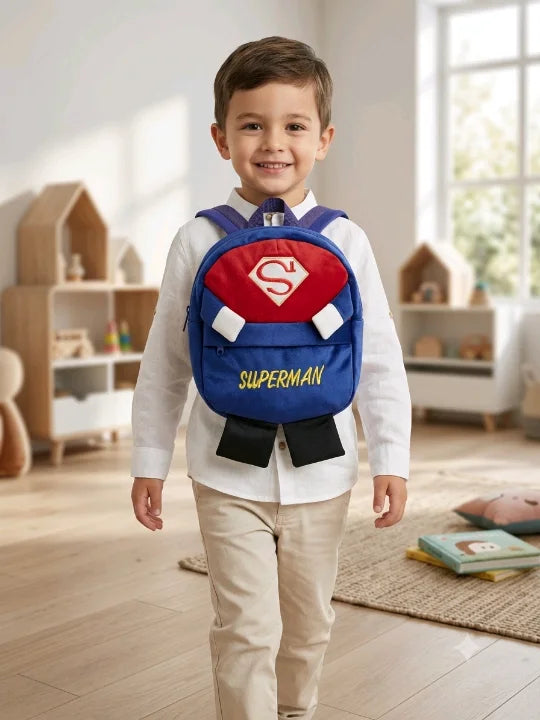 Man of Steel Plush Backpack – Premium 2-in-1 Superhero School & Outing Bag