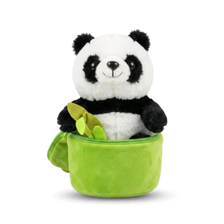 Peek-a-Boo Panda in Bamboo Stalk – 2-in-1 Zippered Surprise Plush Toy (30 cm)