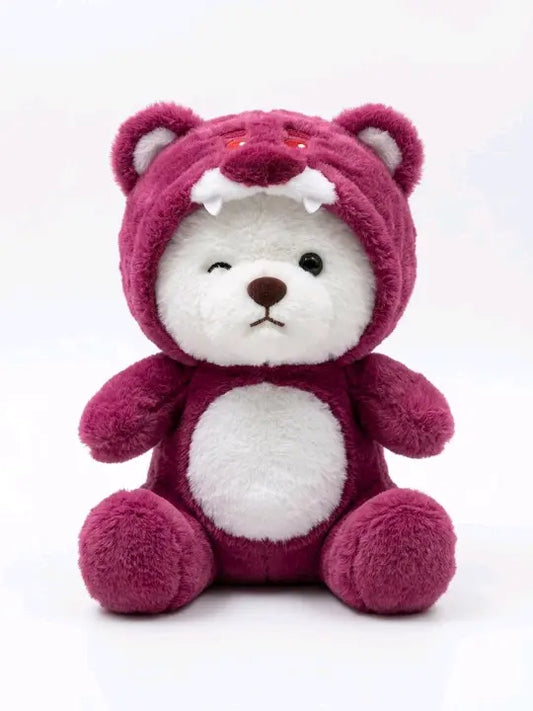 Winking Bear in Purple Monster Hoodie Plush – 32 cm