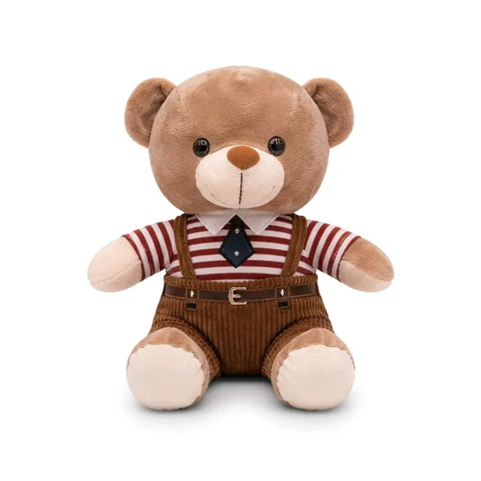 Gentleman Teddy Bear with Tie & Dungarees Plush – 30 cm, 40 cm & 50 cm