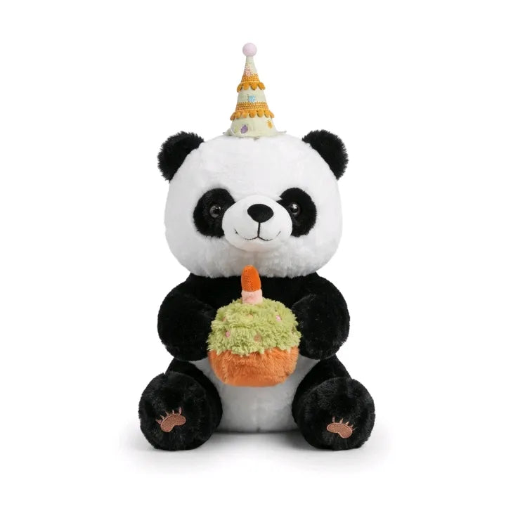 Birthday Party Panda with Cupcake & Party Hat Plush – 30 cm