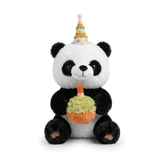 Birthday Party Panda with Cupcake & Party Hat Plush – 30 cm